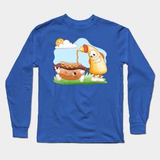 Funny Hotdog And Mustard Long Sleeve T-Shirt